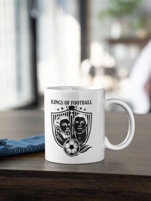 Hrnček Messi Ronaldo Králi futbali - biely