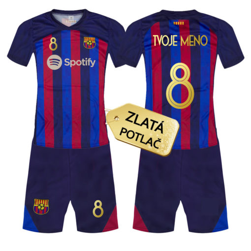 Dětský replika dres FC Barcelona 2022/23 s možností zlatého potisku
