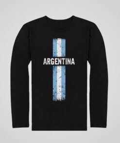 Tričko s dlouhým rukávem Argentina s vlajkou