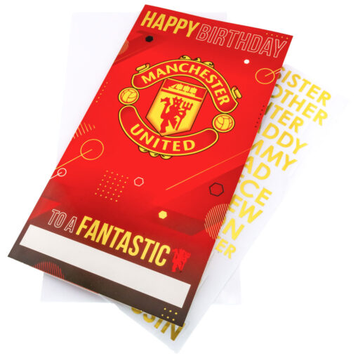 Narozeninové rodinné přání Man United se samolepkami